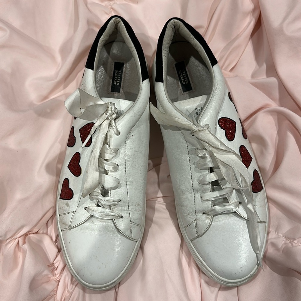 Steffen Schraut Red Glitter Heart Sneakers